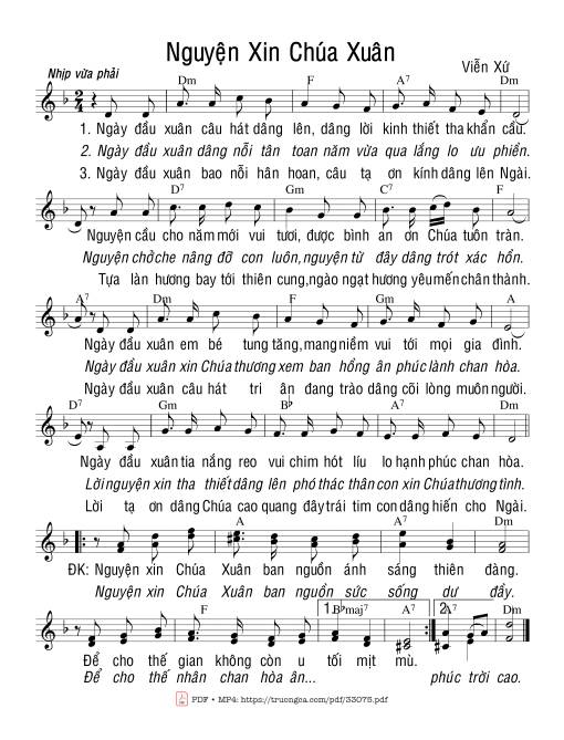 Sheet PDF of Nguyện Xin Chúa Xuân