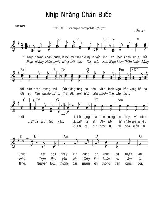 Sheet PDF of Nhịp Nhàng Chân Bước