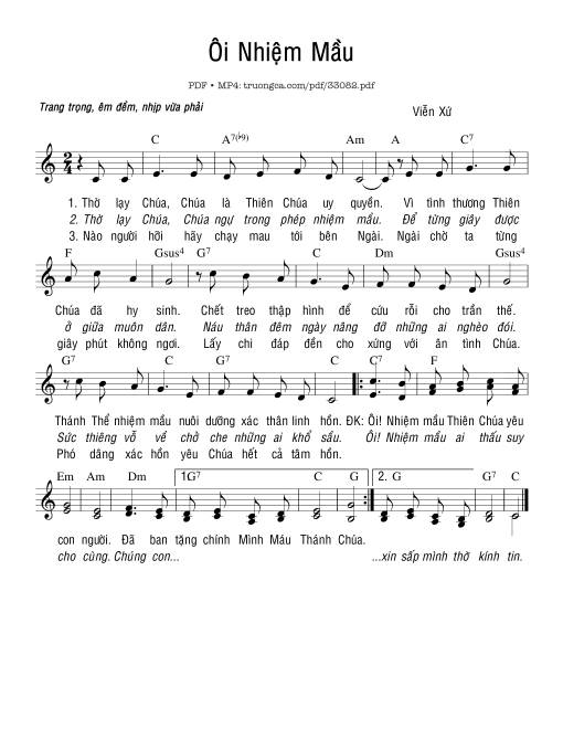 Sheet PDF of Ôi Nhiệm Mầu