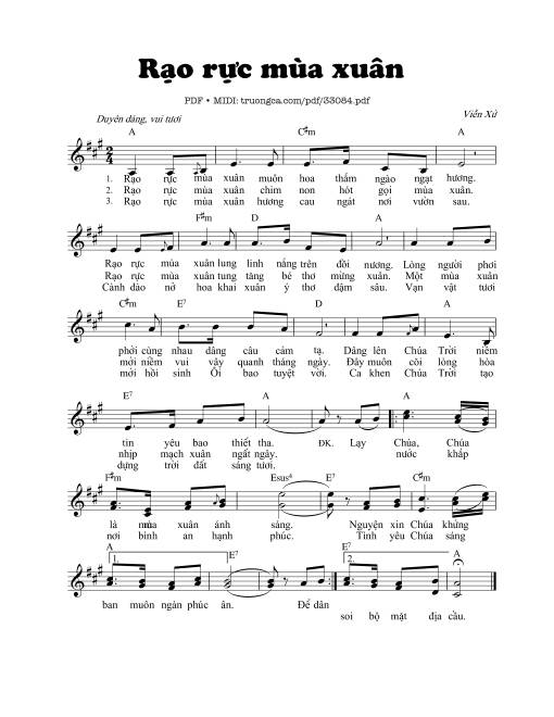 Sheet PDF of Rạo Rực Mùa Xuân