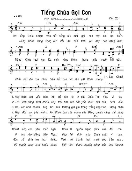 Sheet PDF of Tiếng Chúa Gọi Con