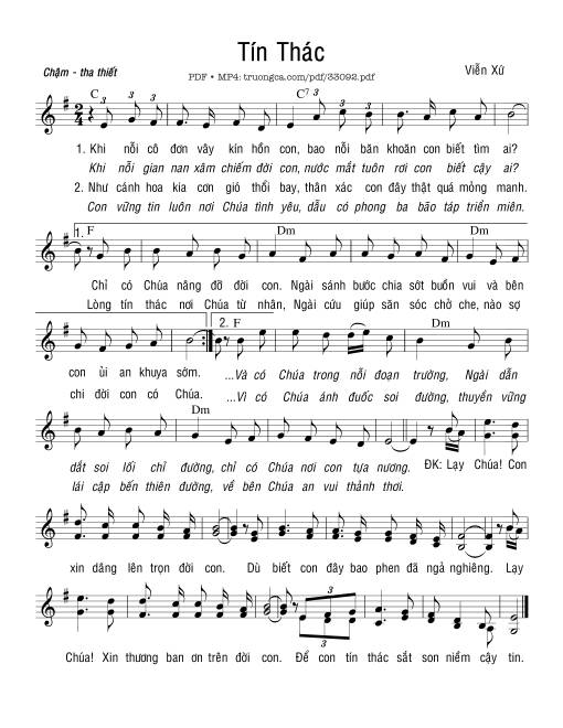 Sheet PDF of Tín Thác - Viễn Xứ