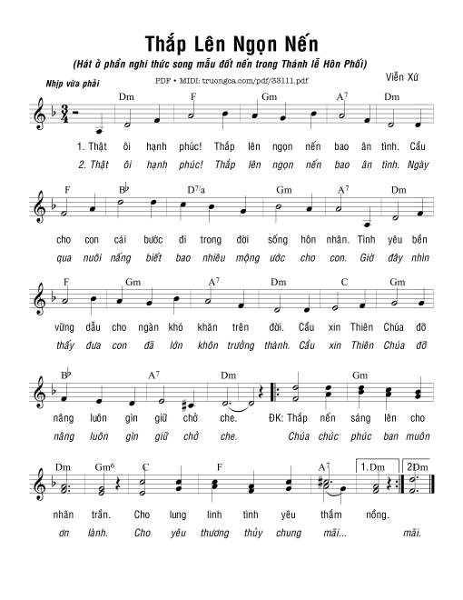 Sheet PDF of Thắp Lên Ngọn Nến