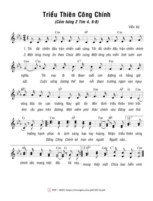 Sheet PDF of Triều Thiên Công Chính