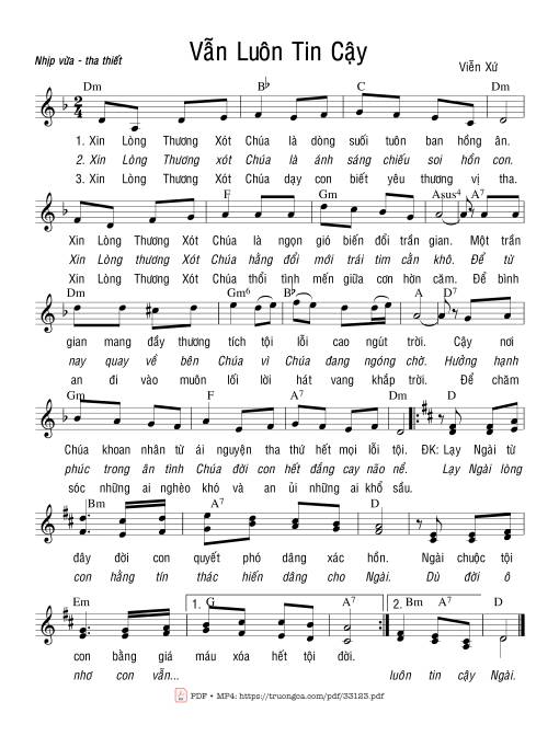 Sheet PDF of Vẫn Luôn Tin Cậy