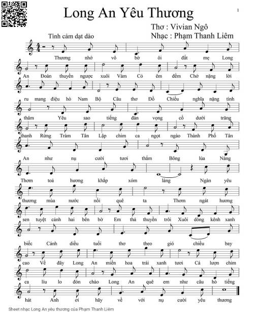 Sheet PDF of Long An yêu thương