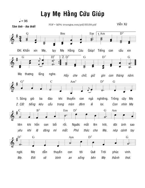 Sheet PDF of Lạy Mẹ Hằng Cứu Giúp