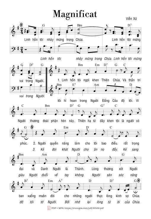 Sheet PDF of Magnificat - Viễn Xứ
