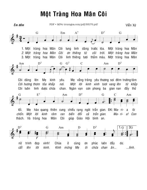 Sheet PDF of Một Tràng Hoa Mân Côi