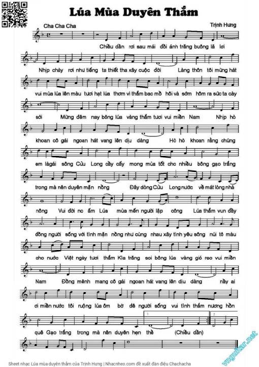 Sheet PDF of Lúa mùa duyên thắm