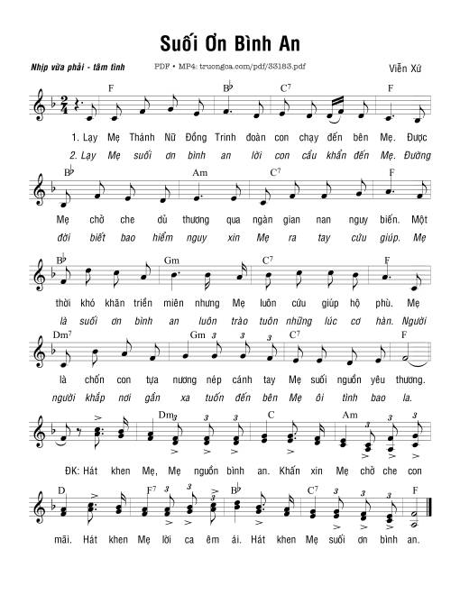 Sheet PDF of Suối Ơn Bình An