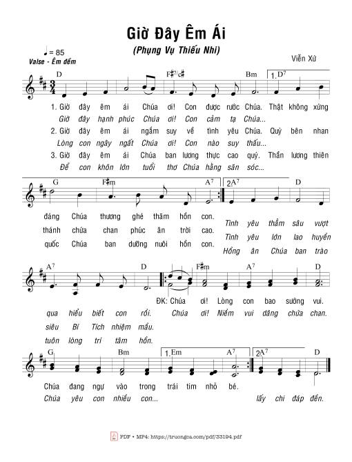 Sheet PDF of Giờ Đây Êm Ái