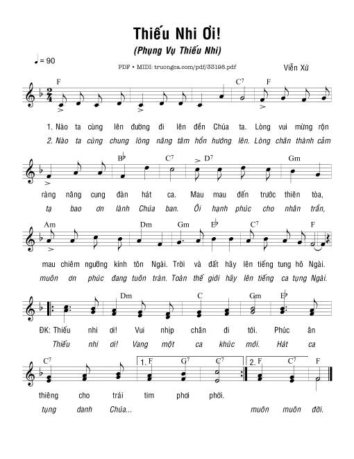 Sheet PDF of Thiếu Nhi Ơi!