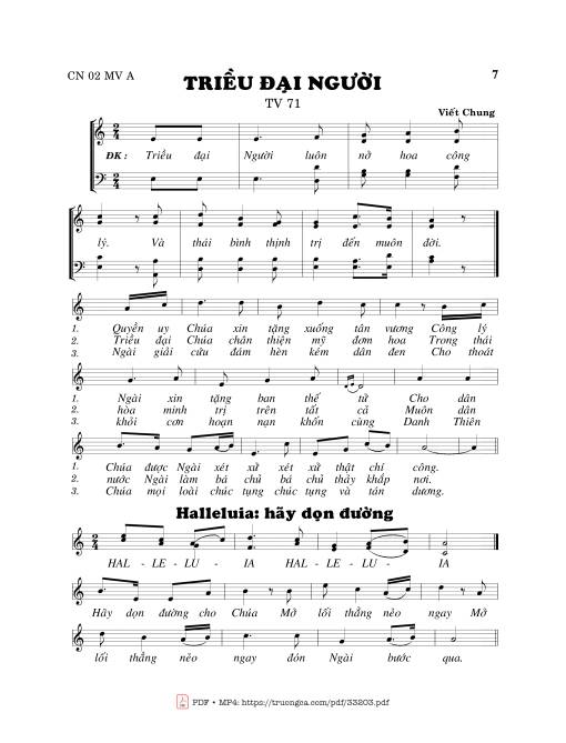 Sheet PDF of Thánh Vịnh 71, Triều Đại Người