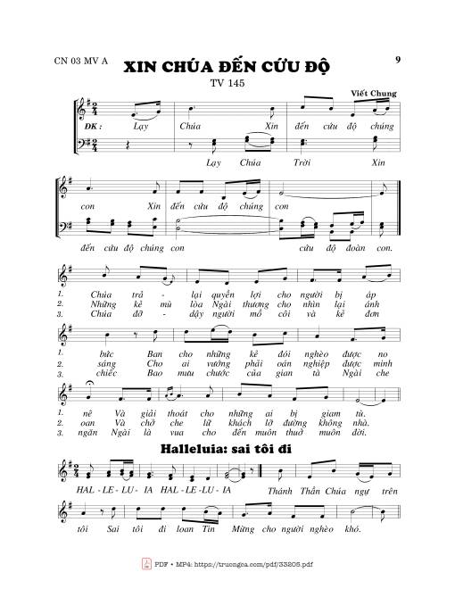Sheet PDF of Thánh Vịnh 145, Xin Chúa Đến Cứu Độ