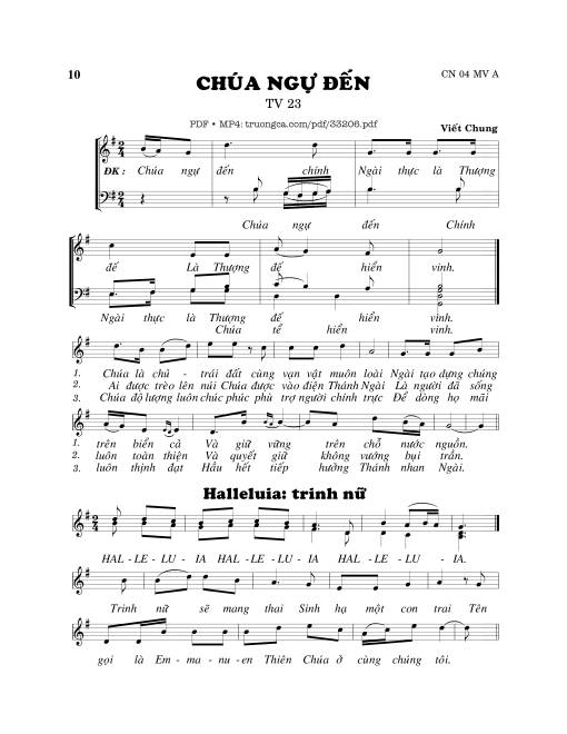 Sheet PDF of Thánh Vịnh 23, Chúa Ngự Đến