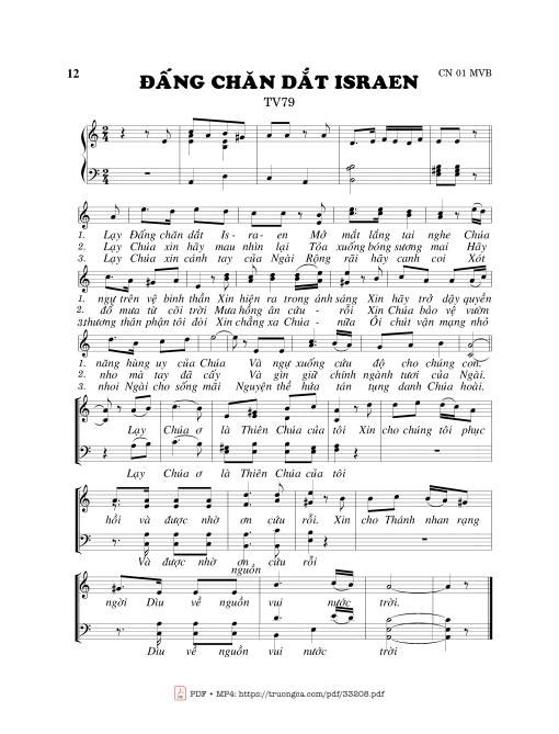 Sheet PDF of Thánh Vịnh 79, Đấng Chăn Dắt Israel