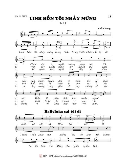 Sheet PDF of Linh Hồn Tôi Nhảy Mừng