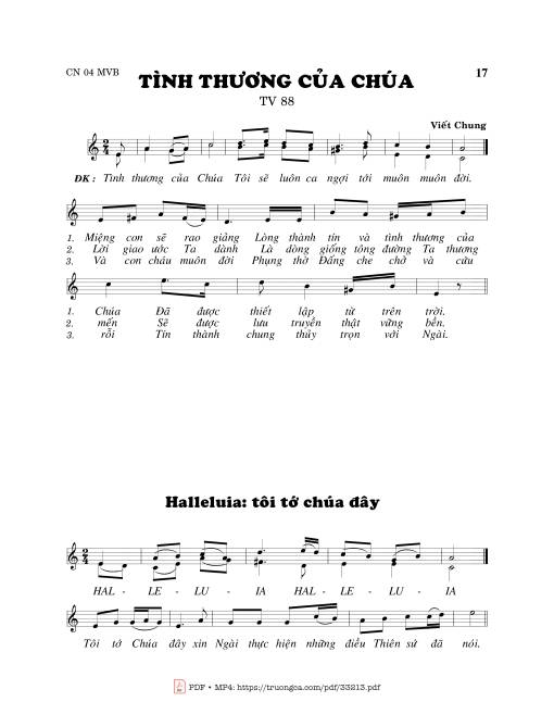 Sheet PDF of Thánh Vịnh 88, Tình Thương Của Chúa