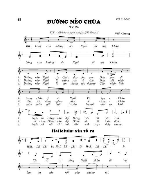 Sheet PDF of Thánh Vịnh 24, Đường Nẻo Chúa -1