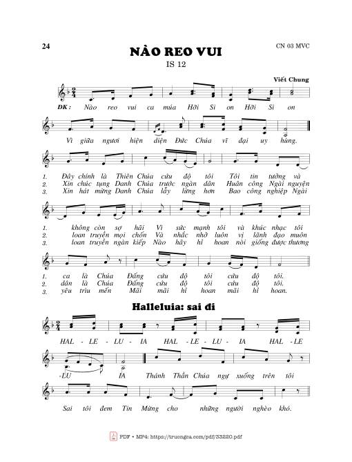 Sheet PDF of Nào Reo Vui - Viết Chung