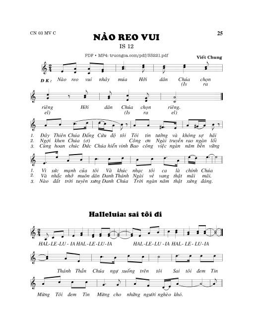 Sheet PDF of Nào Reo Vui 2
