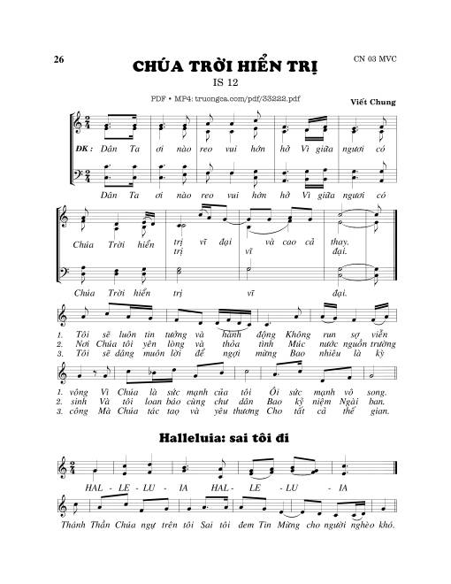 Sheet PDF of Chúa Trời Hiển Trị