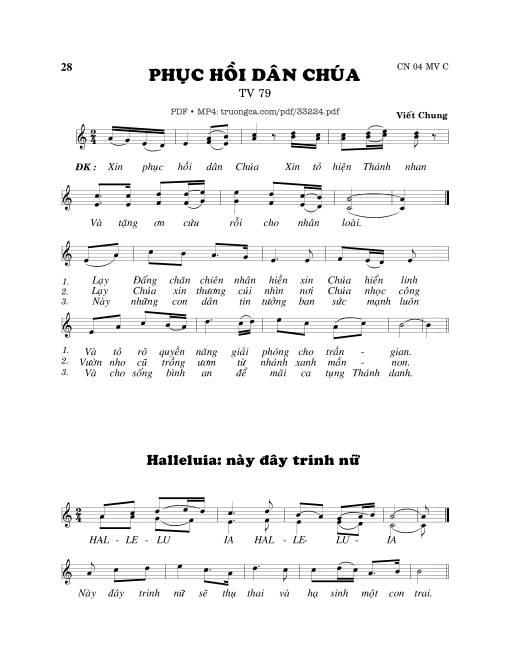 Sheet PDF of Thánh Vịnh 79, Phục Hồi Dân Chúa