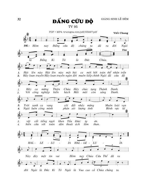 Sheet PDF of Thánh Vịnh 95, Đấng Cứu Độ