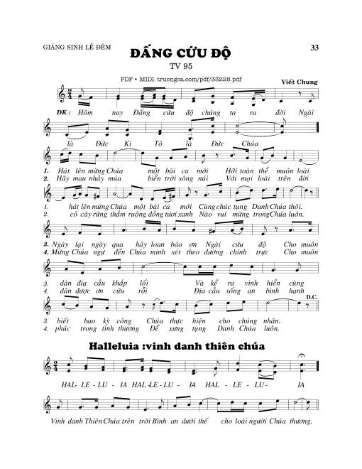 Sheet PDF of Thánh Vịnh 95, Đấng Cứu Độ 2