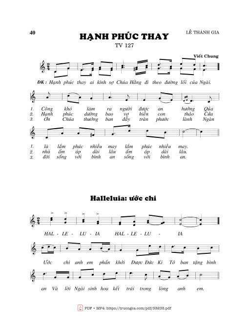 Sheet PDF of Thánh Vịnh 127, Hạnh Phúc Thay