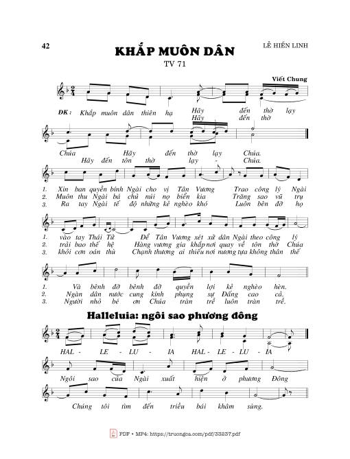 Sheet PDF of Thánh Vịnh 71, Khắp Muôn Dân 1