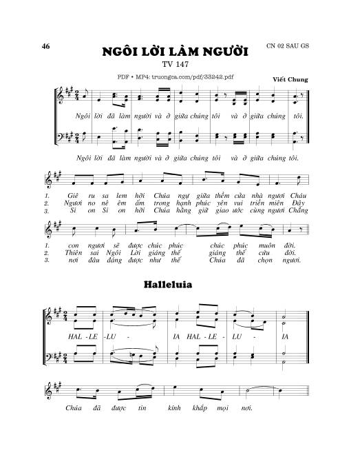 Sheet PDF of Thánh Vịnh 147, Ngôi Lời Đã Làm Người