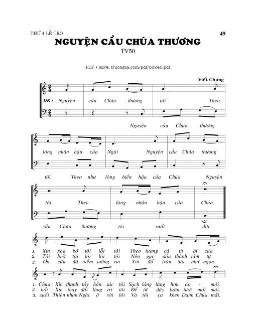 Sheet PDF of Thánh Vịnh 50, Nguyện Cầu Chúa Thương