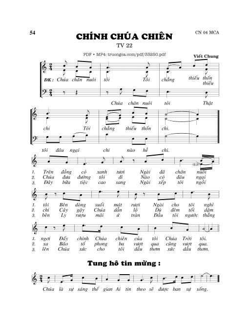 Sheet PDF of Thánh Vịnh 22, Chính Chúa Chiên