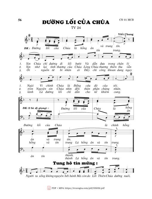 Sheet PDF of Thánh Vịnh 24, Đường Lối Của Chúa