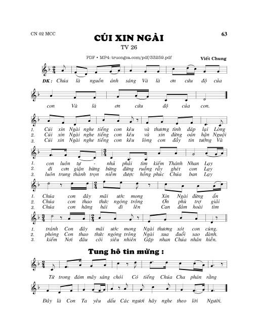 Sheet PDF of Thánh Vịnh 26, Cúi Xin Ngài