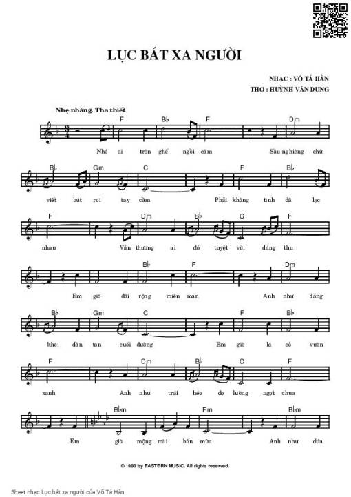 Sheet PDF of Lục bát xa người