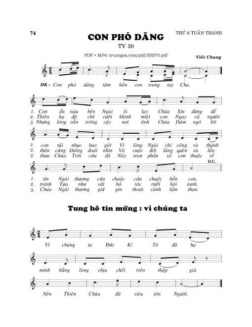 Sheet PDF of Thánh Vịnh 30, Con Phó Dâng 2