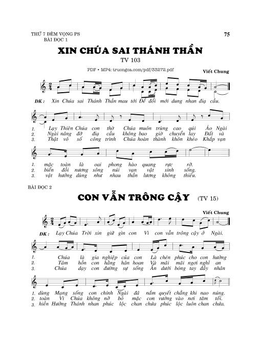 Sheet PDF of Thánh Vịnh 15, Con Vẫn Trông Cậy