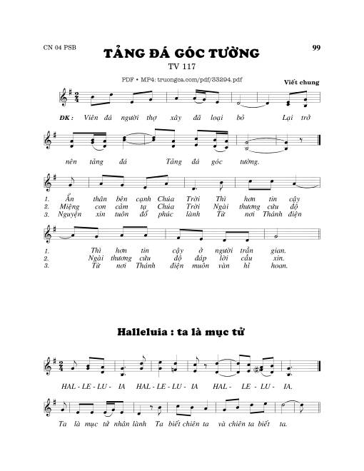 Sheet PDF of Thánh Vịnh 117, Tảng Đá Góc Tường