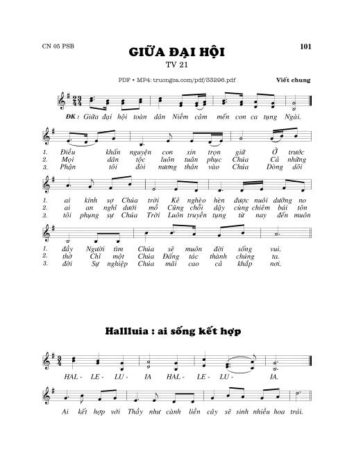 Sheet PDF of Thánh Vịnh 21, Giữa Đại Hội