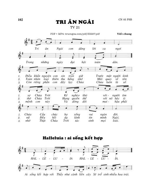 Sheet PDF of Thánh Vịnh 21, Tri Ân Ngài