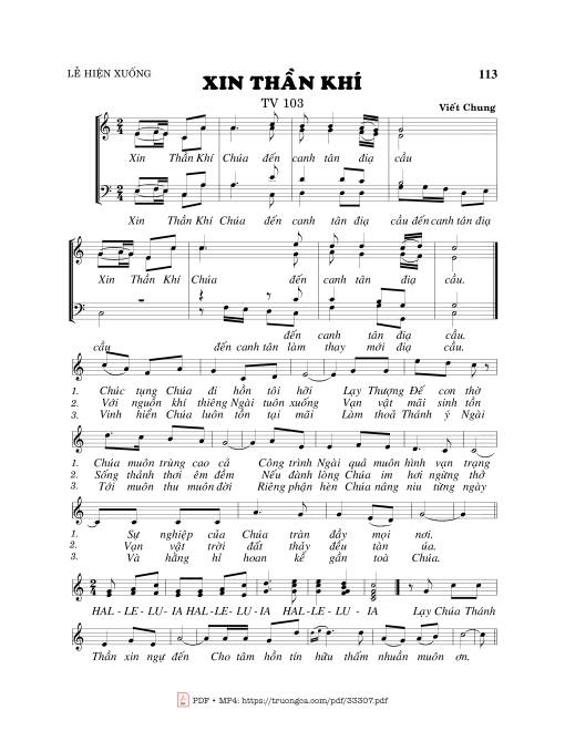 Sheet PDF of Thánh Vịnh 103, Xin Thần Khí