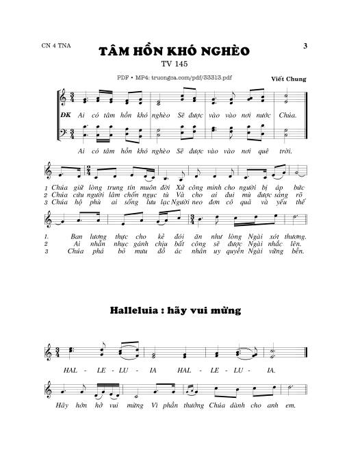 Sheet PDF of Thánh Vịnh 145, Tâm Hồn Khó Nghèo