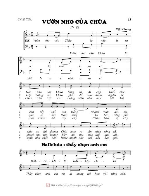 Sheet PDF of Thánh Vịnh 79, Vườn Nho Của Chúa
