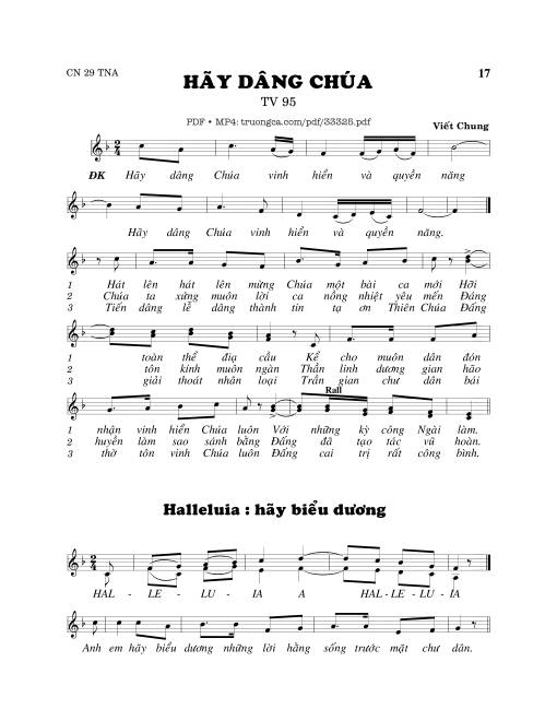 Thánh Vịnh 95, Hãy Dâng Chúa