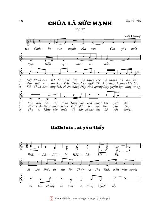 Sheet PDF of Thánh Vịnh 17, Chúa Là Sức Mạnh