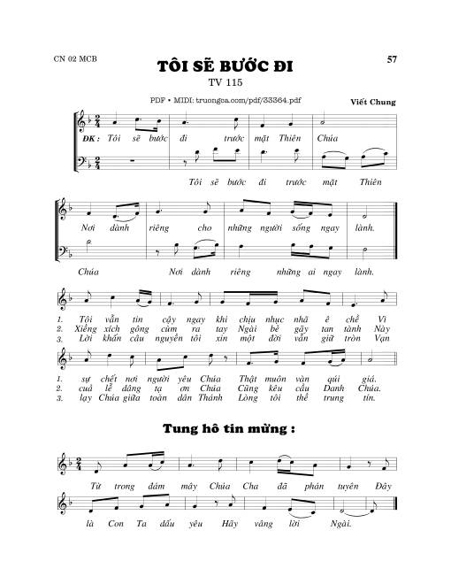 Sheet PDF of Thánh Vịnh 114, Tôi Sẽ Bước Đi