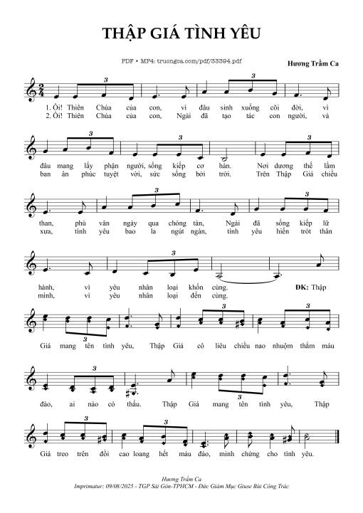 Sheet PDF of Thập Giá Tình Yêu